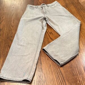Uniqlo Gray Wide Leg Jeans 30 Waist Heavy Cotton Minimalist Denim